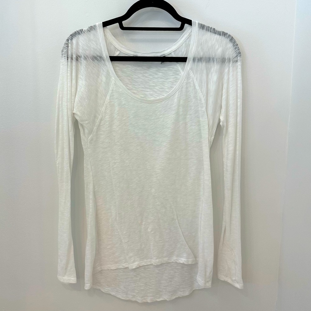 Athleta slub knot scoop neck long  sleeve T-shirt